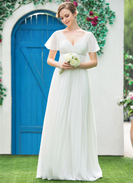 Robe Chic Blanche Mousseline Plissée