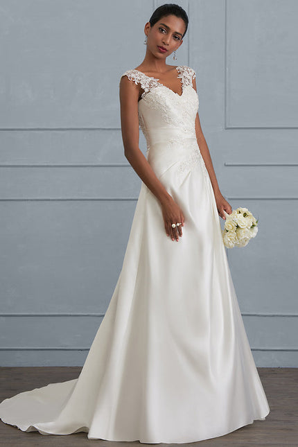 Robe Chic Satinée Traîne - gallery 2