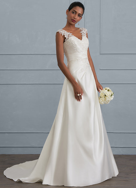 Robe Chic Satinée Traîne - gallery 2