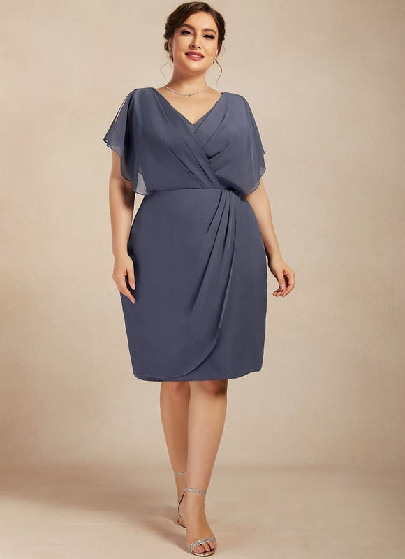Robe Chic Bleu Nuit Courte Élégante - gallery 4