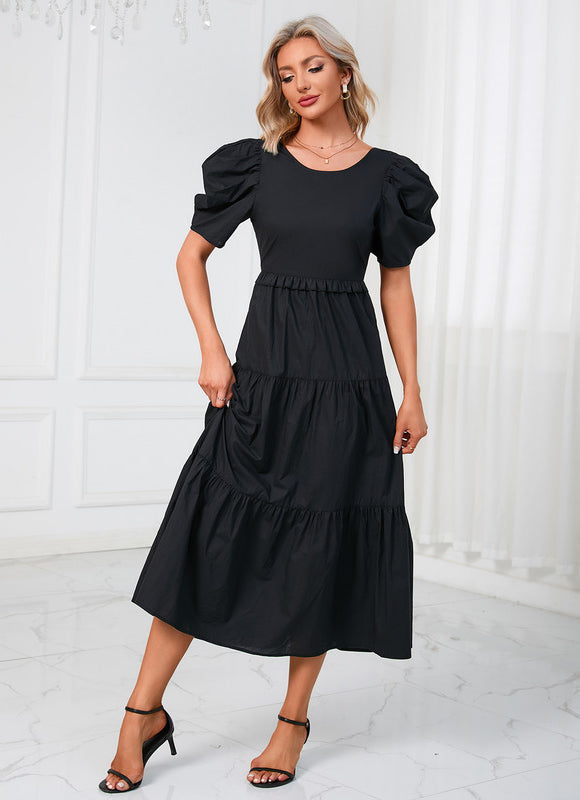 Robe Chic Noire Évasée - gallery 4