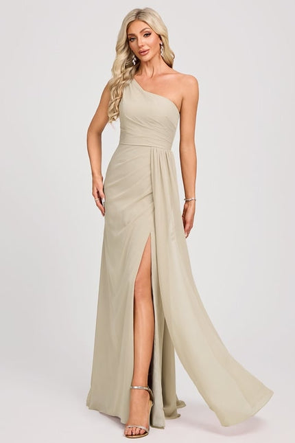 Robe Chic Asymétrique Beige