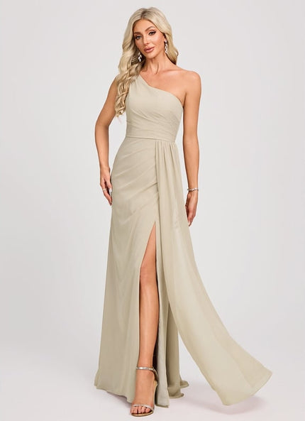 Robe Chic Asymétrique Beige