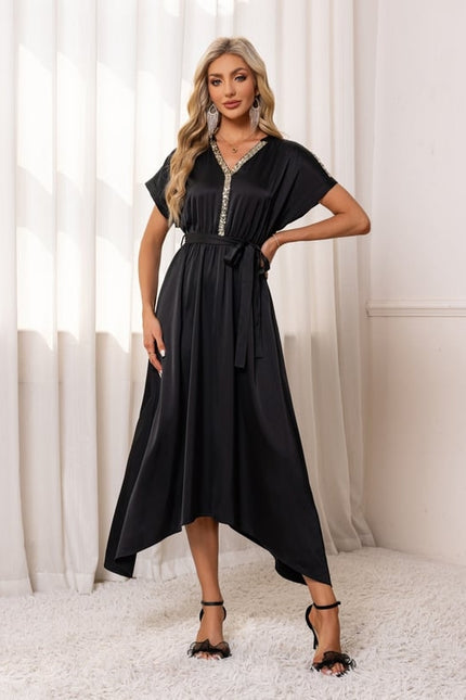 Robe Chic Asymétrique Scintillante - gallery 2