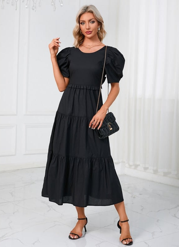 Robe Chic Noire Évasée - gallery 3