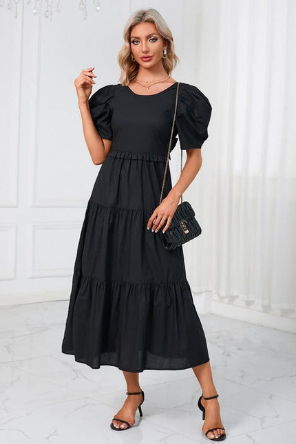 Robe Chic Noire Évasée - gallery 3