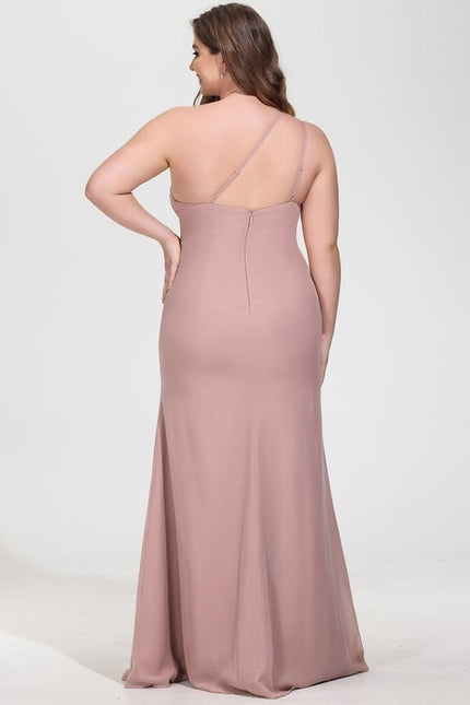 Robe Chic Asymétrique Beige - gallery 9