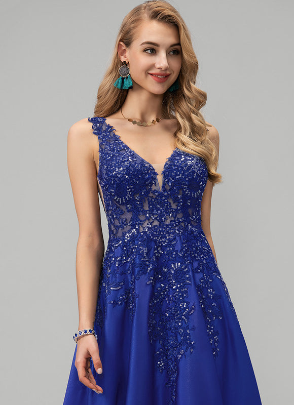 Robe Chic Éclat Satin Bleu - gallery 2