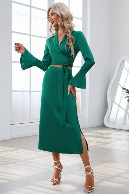 Robe Chic Satin Émeraude Aérien