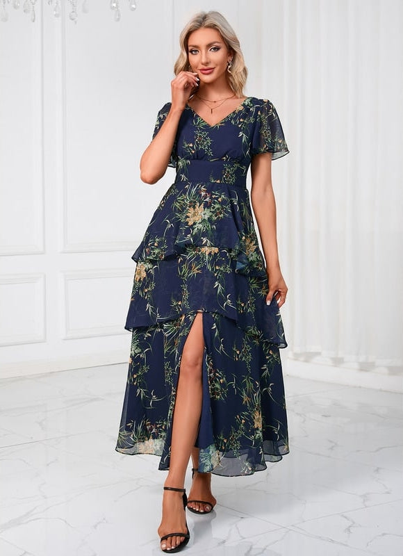 Robe Chic Fleurie Bordeaux - gallery 9