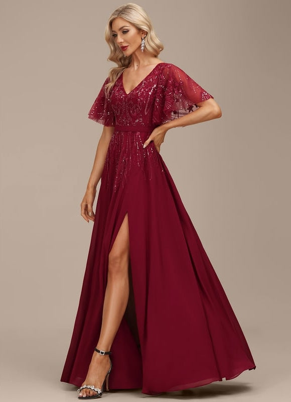 Robe Chic Longue Émeraude Élégante - gallery 2