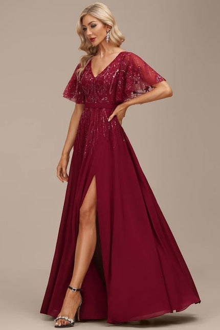 Robe Chic Longue Émeraude Élégante - gallery 2