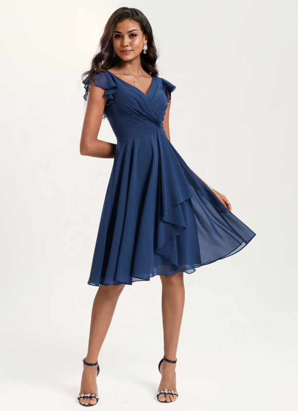 Robe Chic Bleu Élégance Flottante - gallery 2