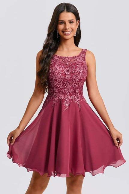 Robe Chic Trapèze Bordeaux
