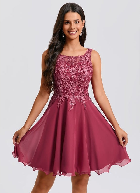 Robe Chic Trapèze Bordeaux