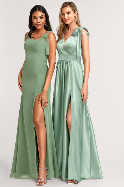 Robe Chic Longue Verte Élégante - gallery 5