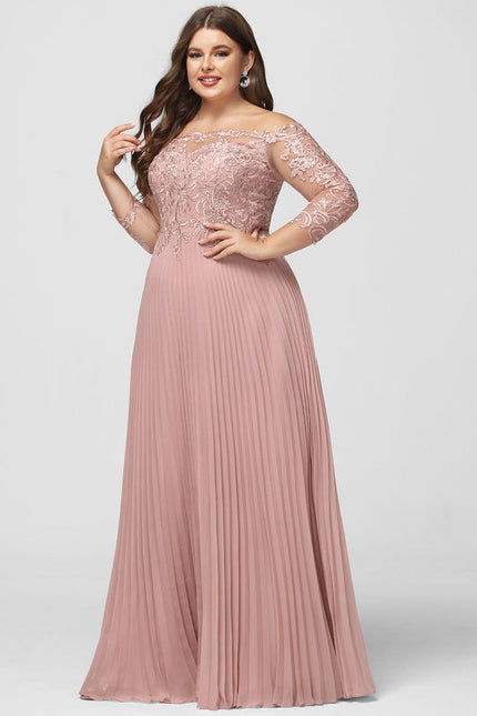 Robe Chic Longue Rose Plissée - gallery 8