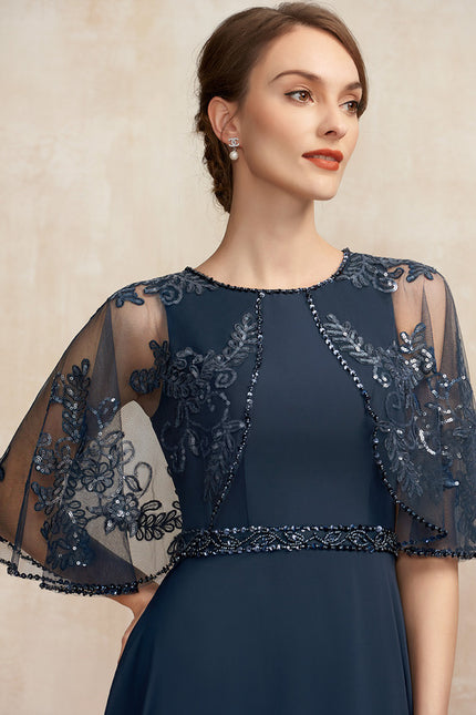 Robe Chic Bleu Marine Élégante - gallery 3