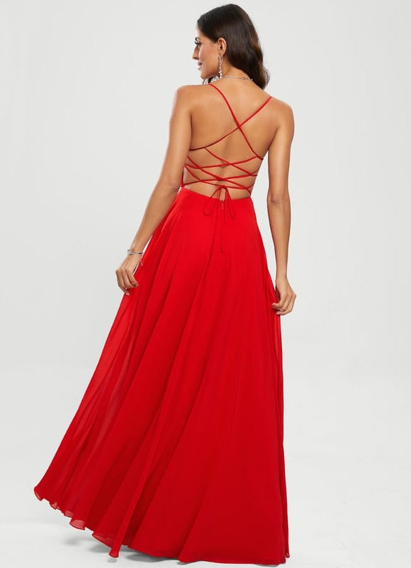 Robe Chic Rouge Élégante - gallery 1