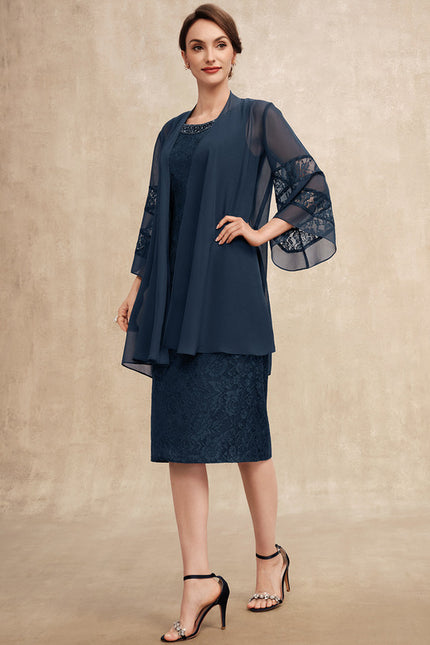 Robe Chic Bleu Nuit Dentelle Mariage - gallery 2