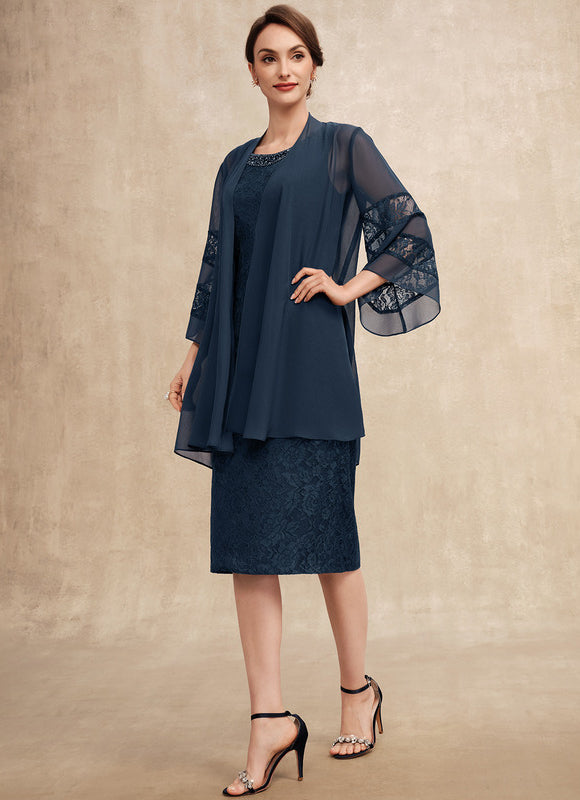 Robe Chic Bleu Nuit Dentelle Mariage - gallery 2