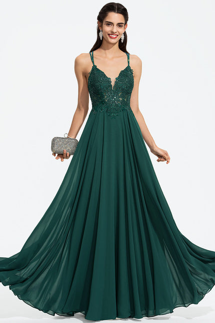 Robe Chic Vert Émeraude Flottante - gallery 2