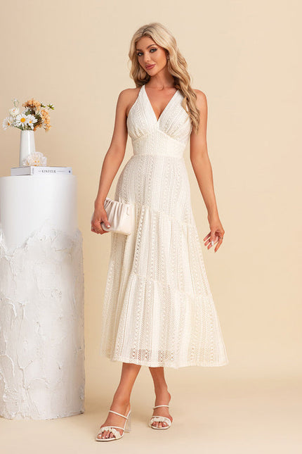Robe Chic Mi-Longue Ajourée