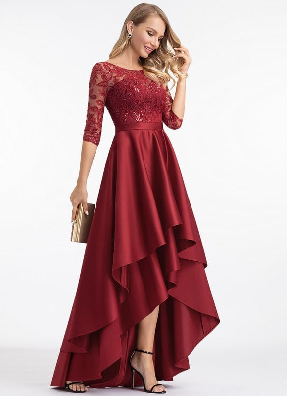 Robe Chic Rouge Élégance Satinée