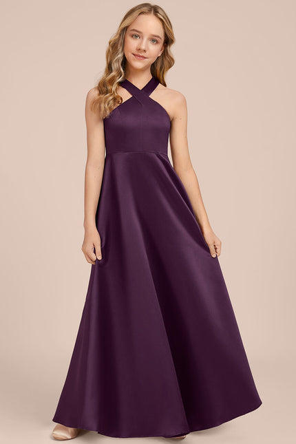 Robe Chic Satinée Prune - gallery 1