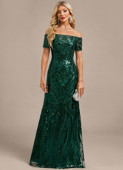 Robe Chic Émeraude Pailletée