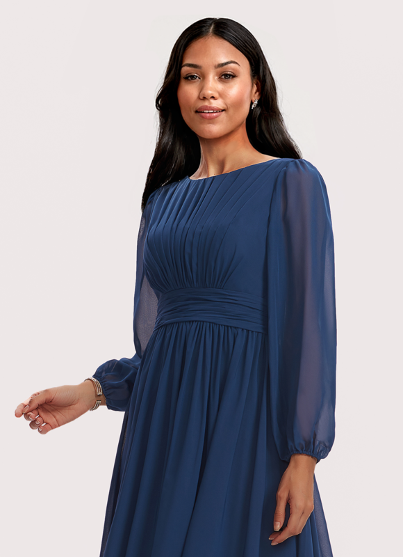 Robe Chic Mousseline Drapée - gallery 2