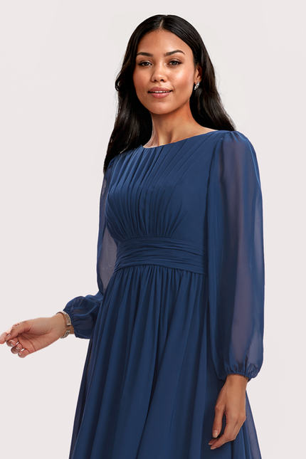 Robe Chic Mousseline Drapée - gallery 2