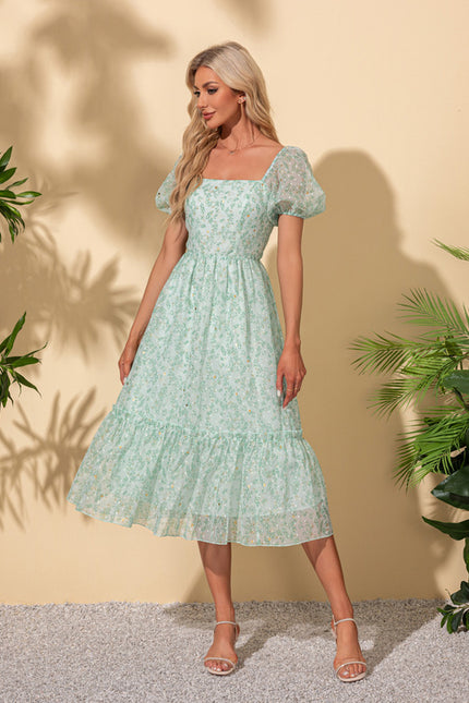 Robe Chic Fleurie Menthe - gallery 3