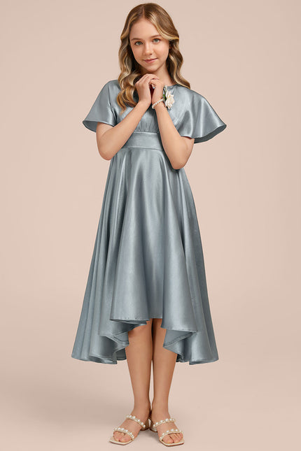 Robe Chic Satin Bleu Profond - gallery 5