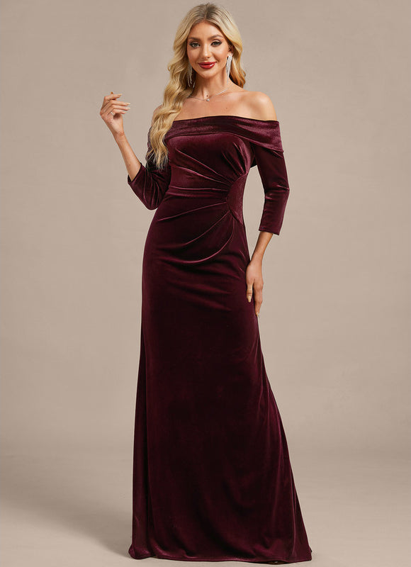 Robe Chic Velours Prune Élégante - gallery 3