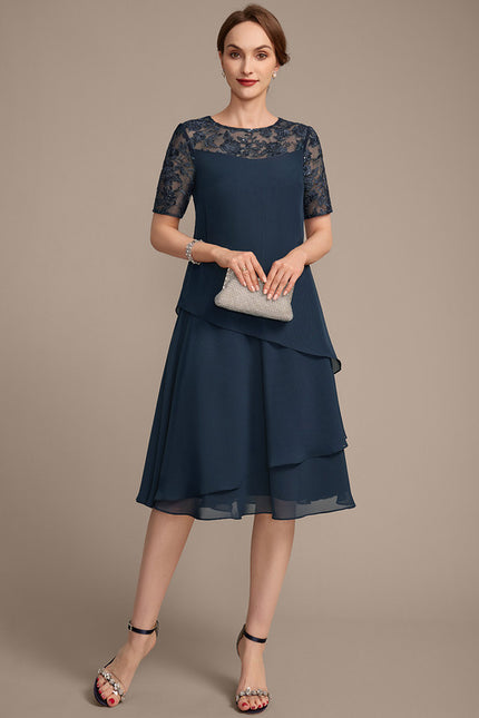 Robe Chic Ondulée Marine - gallery 2