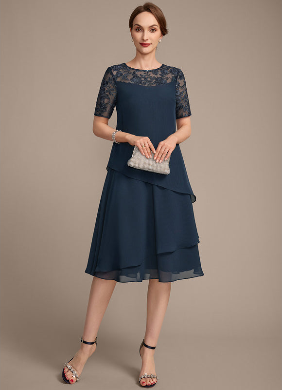 Robe Chic Ondulée Marine - gallery 2