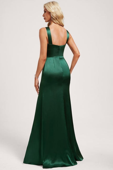 Robe Chic Satin Vert Éclatant - gallery 4