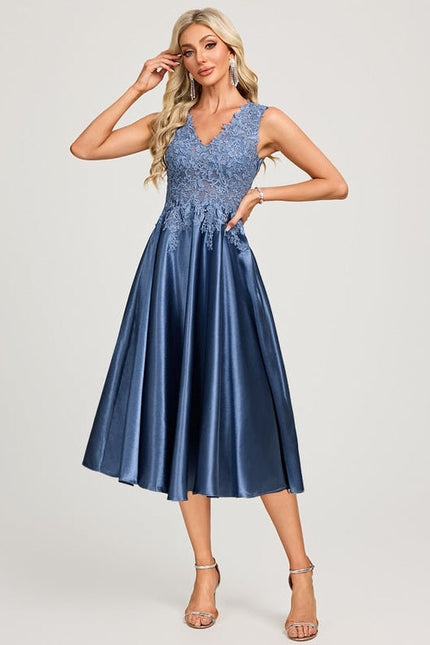Robe Chic Satin Bleu Ciel
