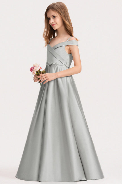 Robe Chic Satinée Grise Élégante - gallery 1