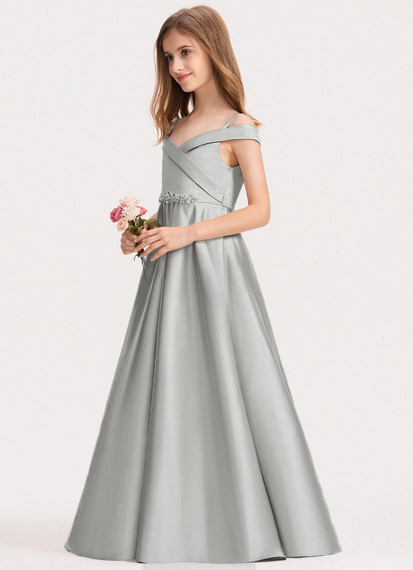 Robe Chic Satinée Grise Élégante - gallery 1