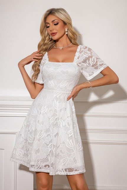 Robe Chic Dentelle Blanche - gallery 4