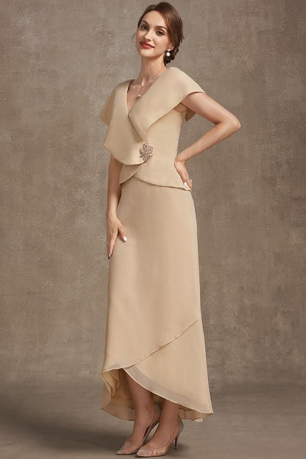 Robe Chic Élégance Sable Asymétrique - gallery 3