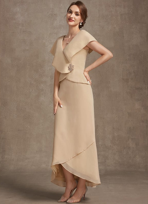 Robe Chic Élégance Sable Asymétrique - gallery 3