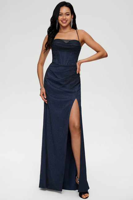 Robe Chic Bleu Nuit Scintillante - gallery 1