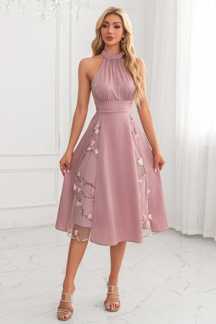 Robe Chic Midi Rose Florale - gallery 2