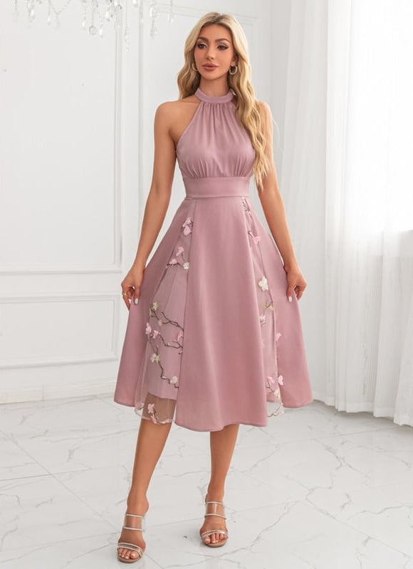 Robe Chic Midi Rose Florale - gallery 2