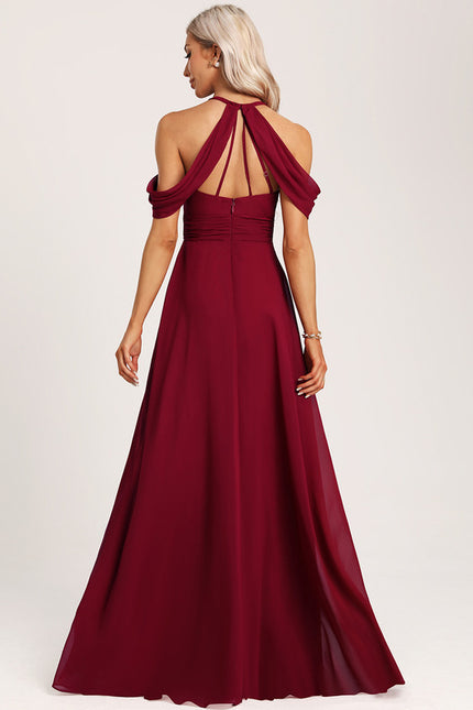 Robe Chic Bleu Drapé - gallery 1