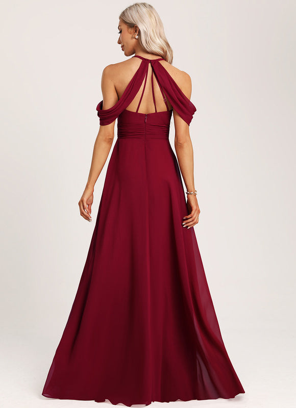 Robe Chic Bleu Drapé - gallery 1