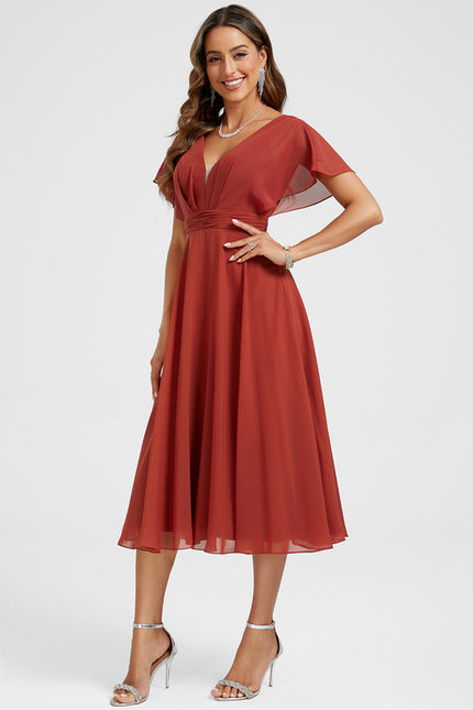 Robe De Cocktail Rouge Pour Mariage Chic - gallery 3